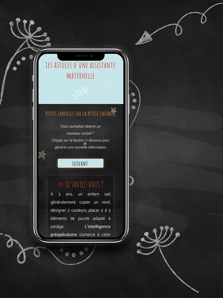 présentation en version mobile projet assmat